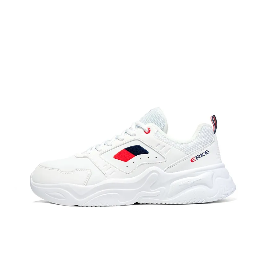 Erke Slip-resistant Abrasion-resistant Thermal Low-Top Casual Men's White Blue