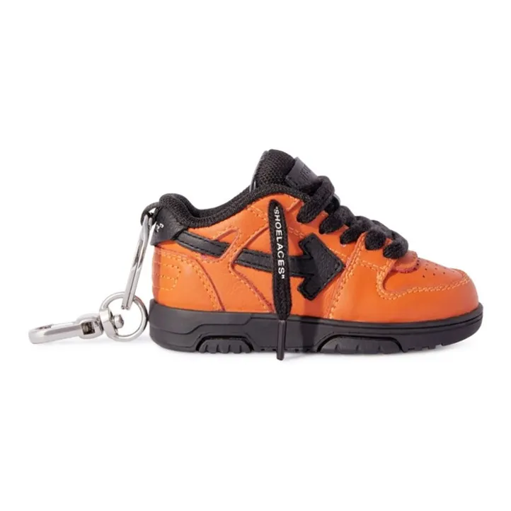 OFF WHITE Artificial Leather Polyester Rubber Keychains Men's Brown