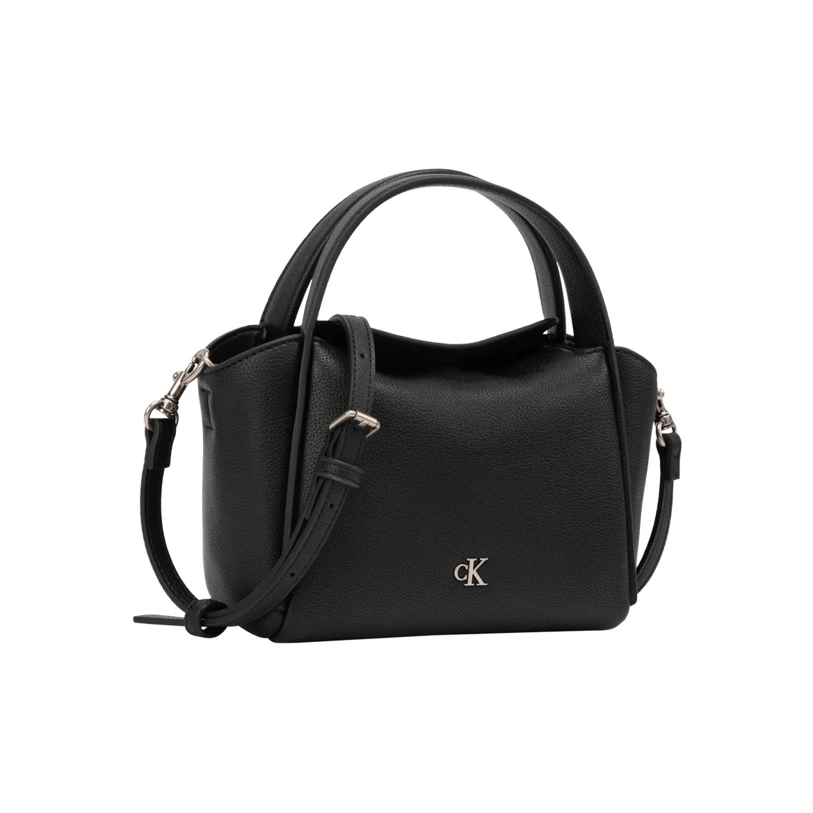 CALVIN KLEIN Blended Material Handbag Medium Size Women's Space Black