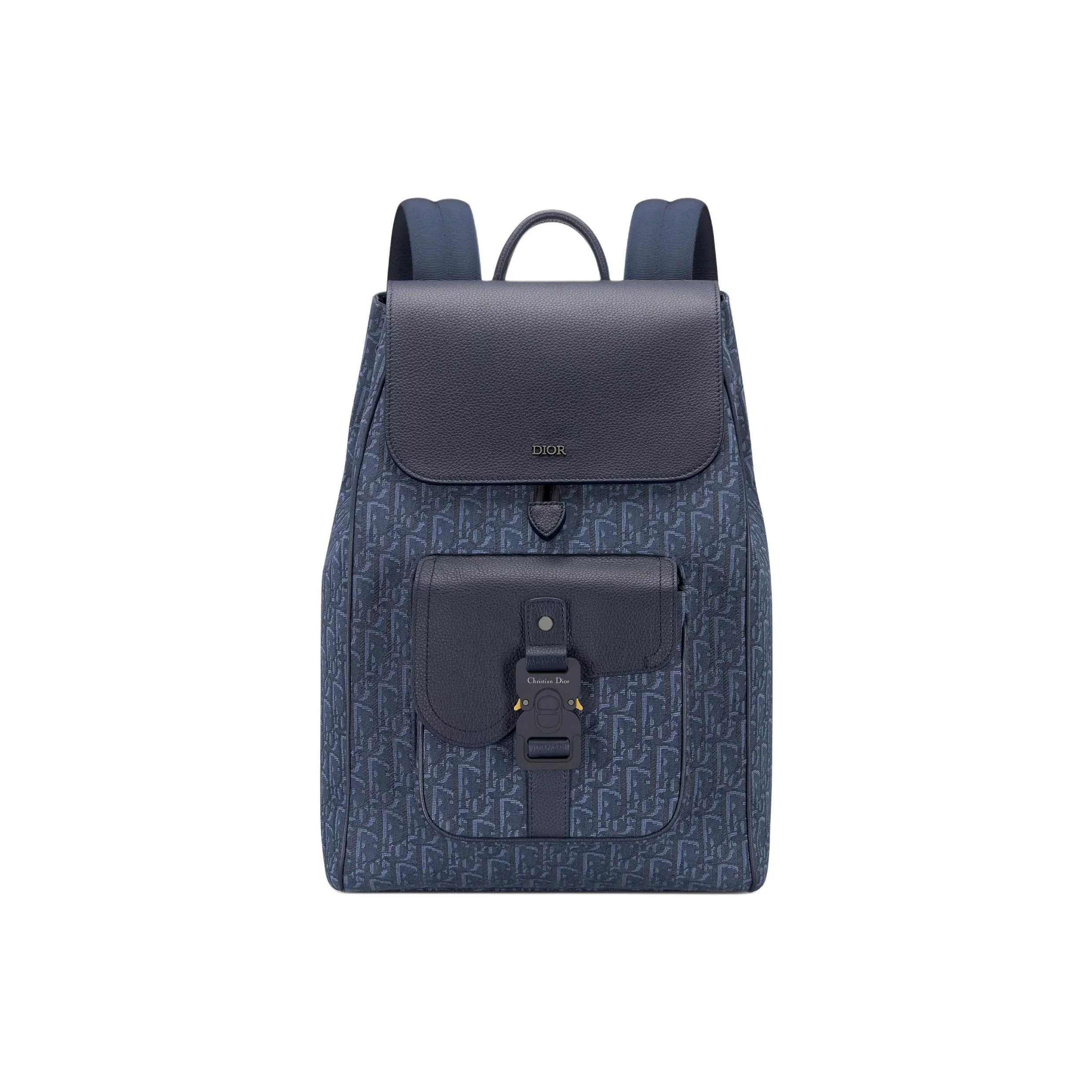 DIOR Cow Leather Backpack Women's Marine Blue