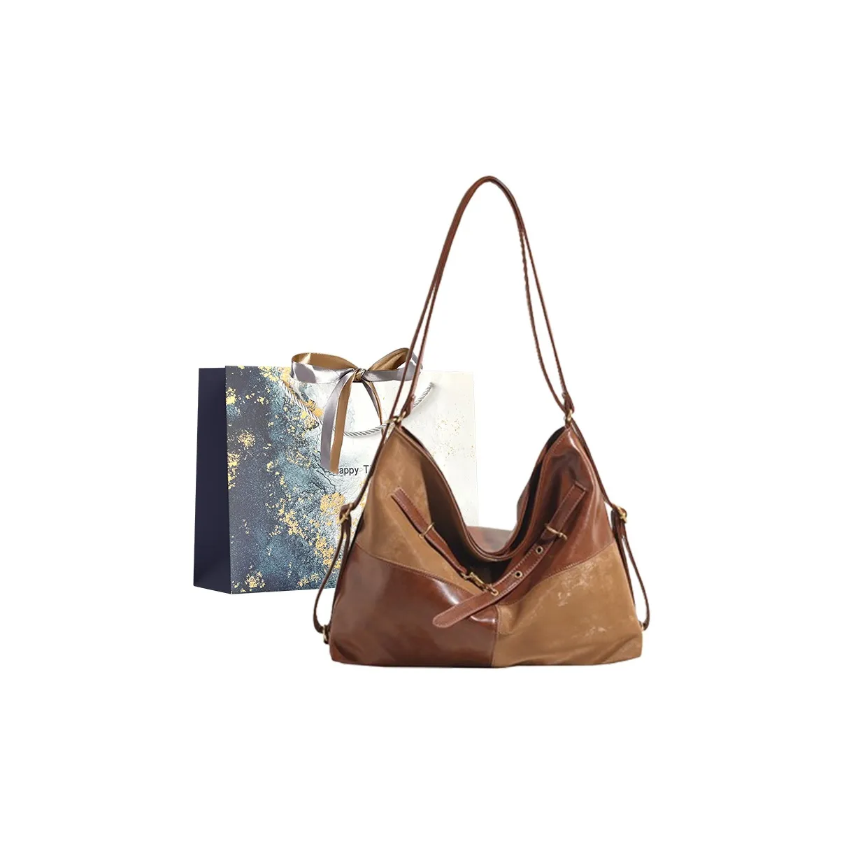 Iman's House ПУ (полиуретан) Сумка-тоут Сумка для покупок Рюкзак Сумка через плечо Сумка на плечо Женская Коричневый Кофейный Черный