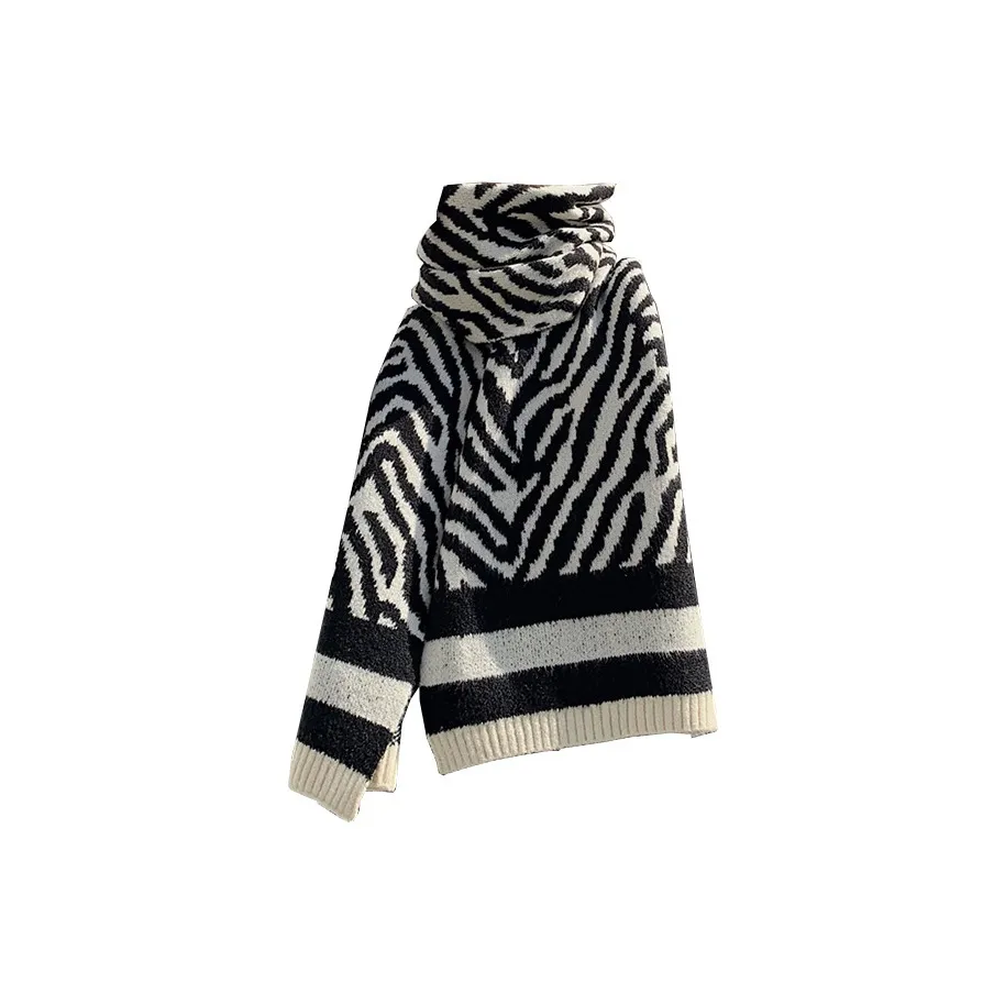 PISHUSHU Полиэстер Трикотаж Шарфы Унисекс Черный Белый