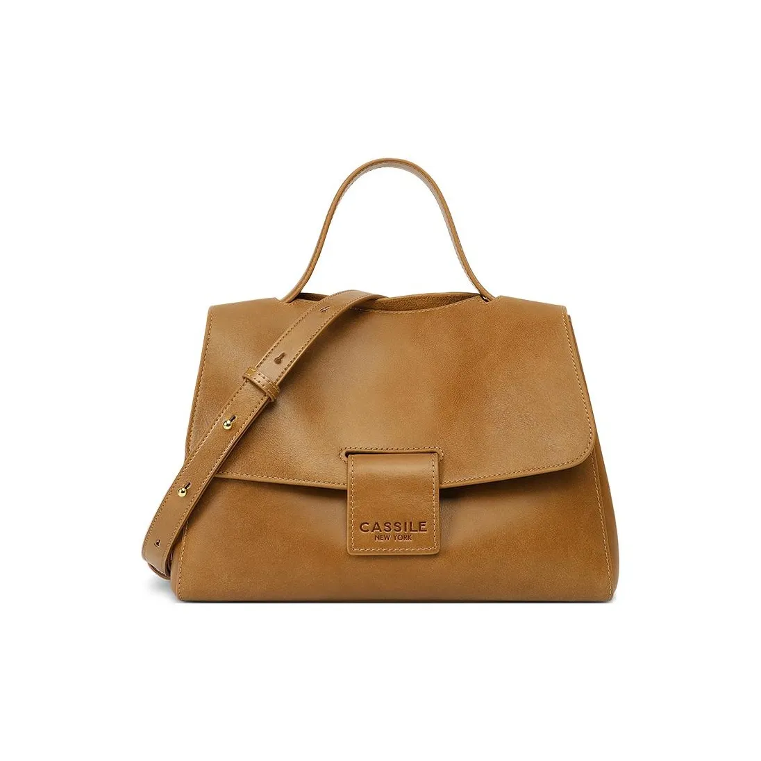 CASSILE Растительное дубление крупнозернистая текстура коровья кожа женская офисная сумка на плечо средний размер женская янтарный
