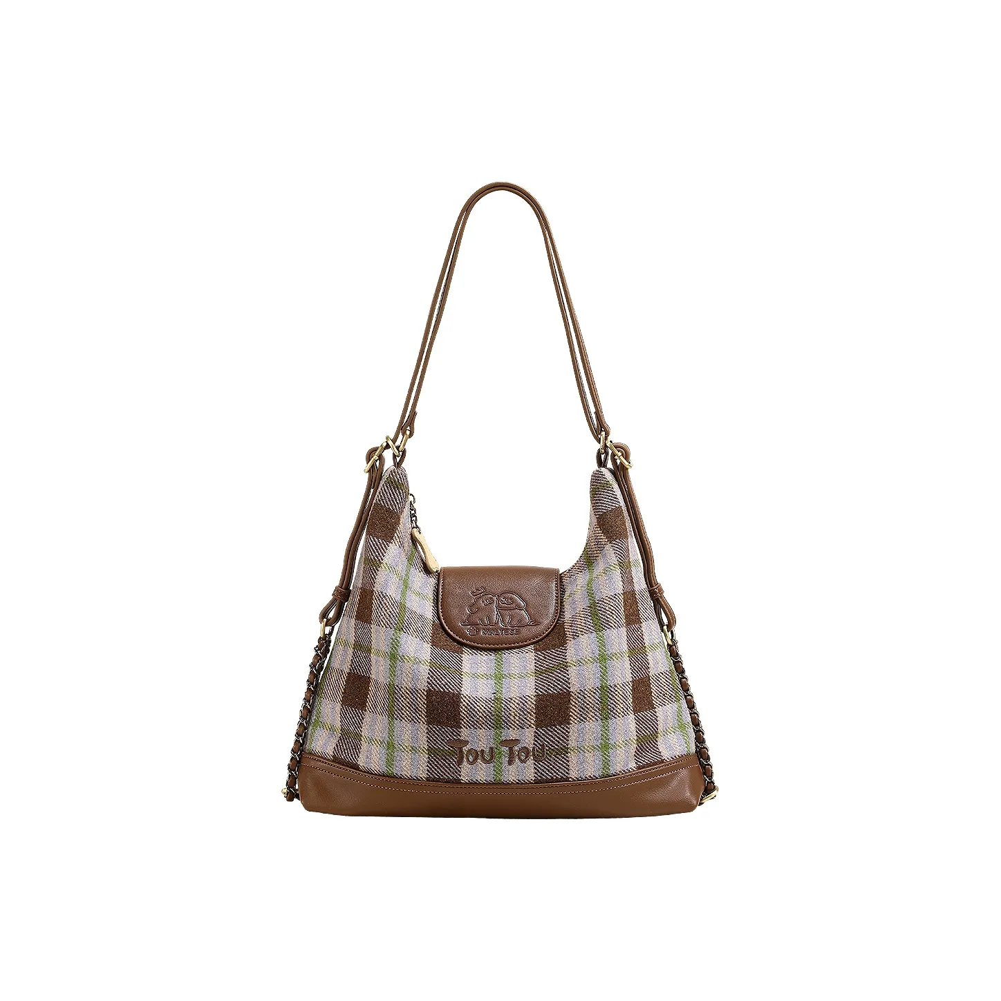 TOUTOU Maltese Collaboration Ткань Сумка через плечо Стандартная Женская Шоколадный Коричневый
