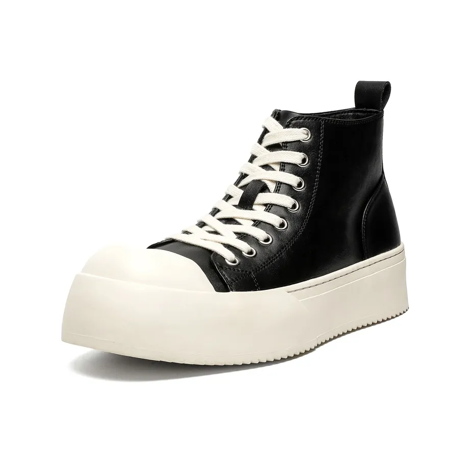 V ZERO FIVE Cushioning Wear Resistant Balance High Top Skateboard Shoes Unisex Black