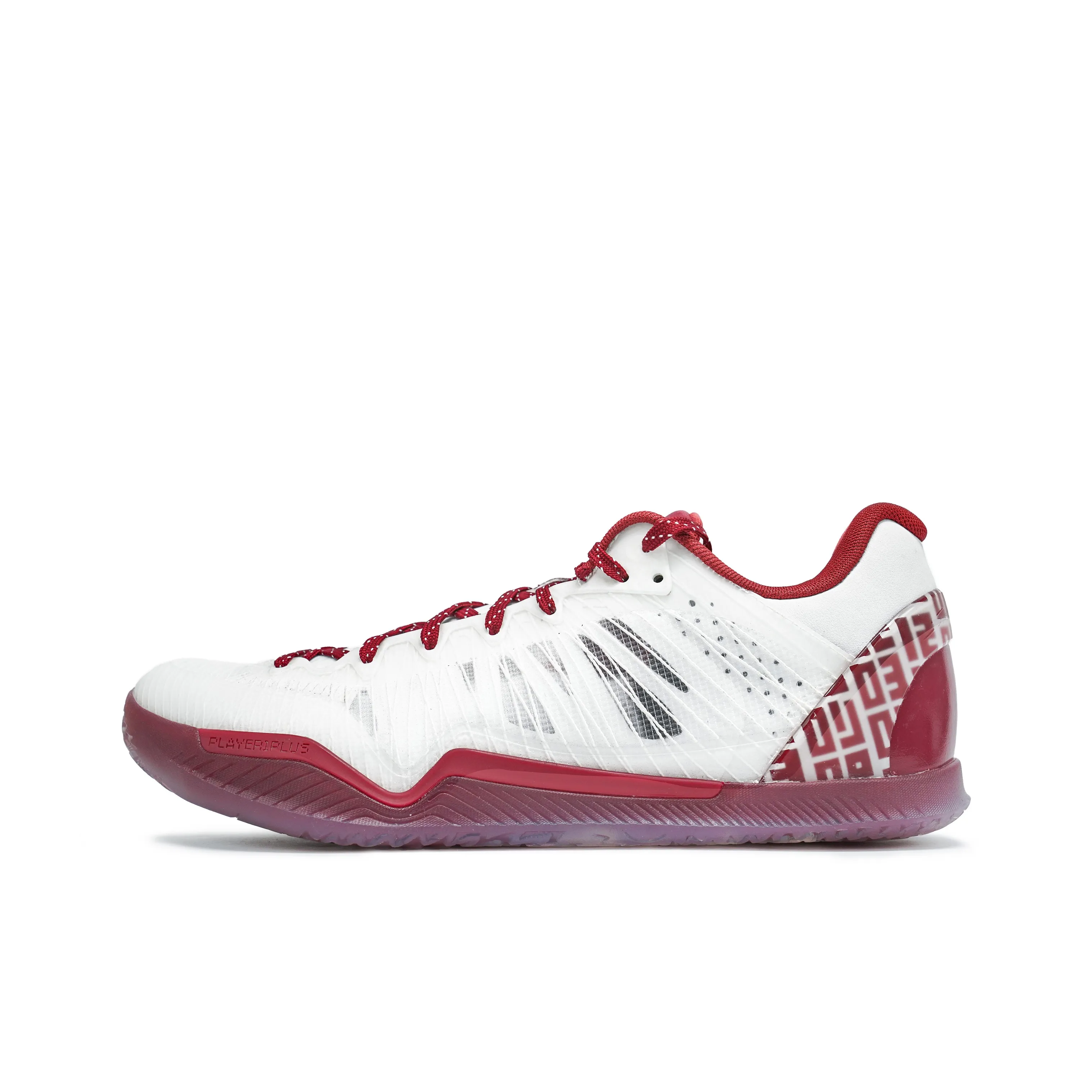 Serious Player Only Амортизаторы Устойчивые к истиранию Низкий топ Баскетбольные кроссовки Мужские Белый Красный