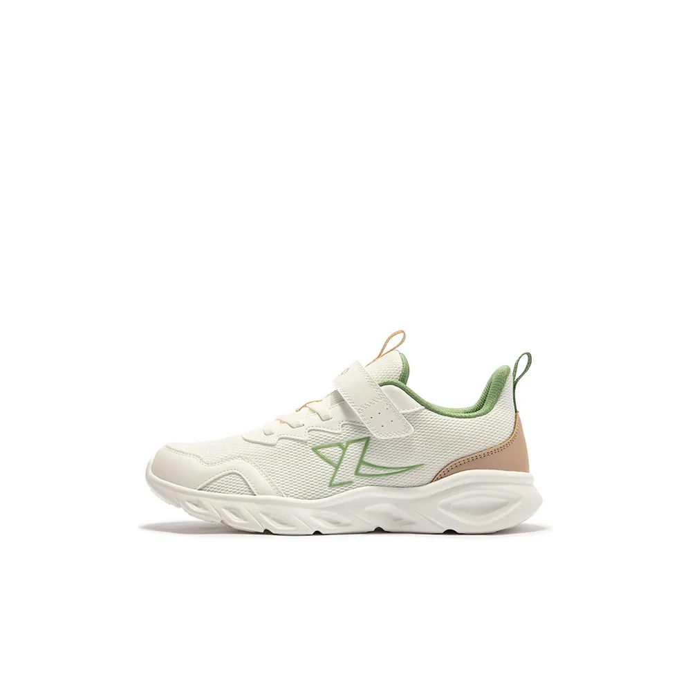 XTEP Anti Slip Wear Resistant Low Top Kids' Running Shoes Sail White And Courtyard Green