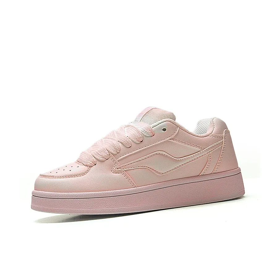 STUR YSN Износостойкий и Легкий Низкий Топ Скейтборд Кроссовки Женские Белые Розовые Потертый