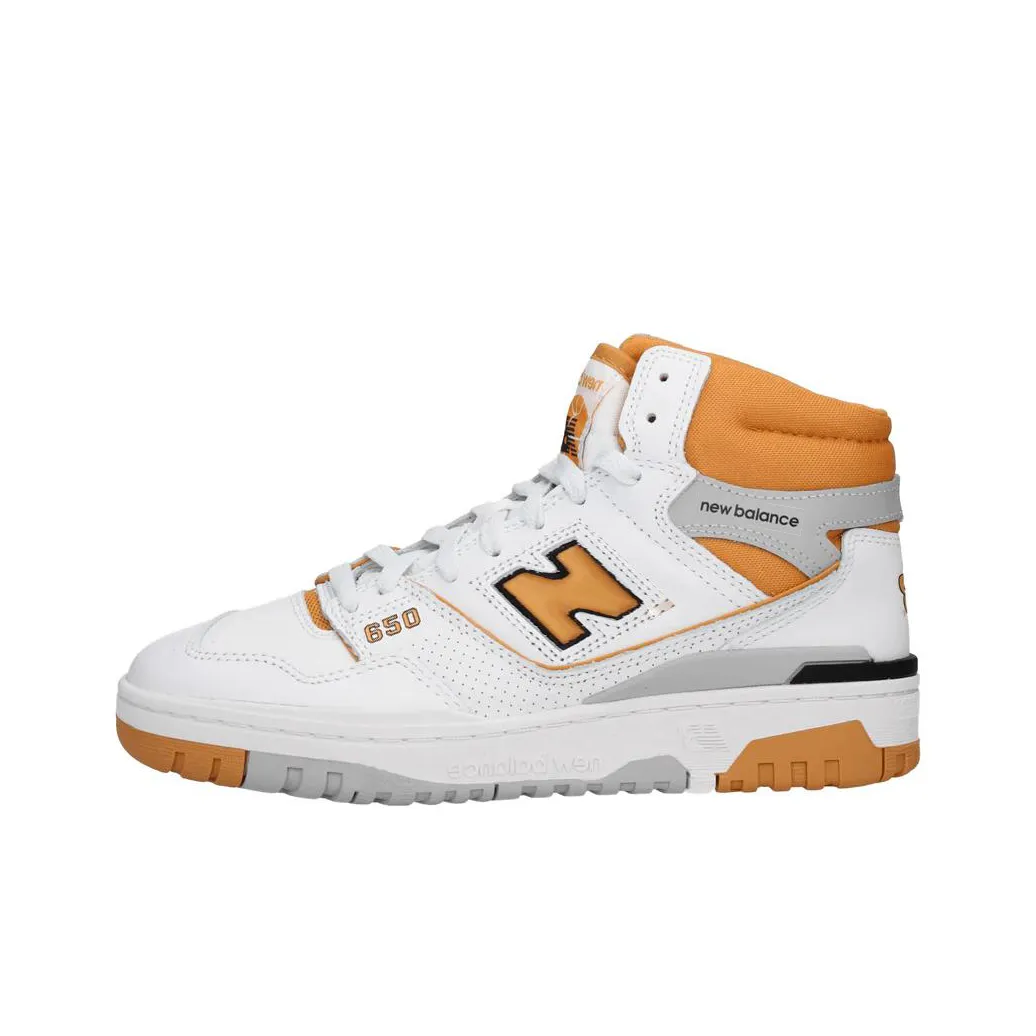 New Balance NB 650 High Top Vintage Basketball Shoes Men's White Orange