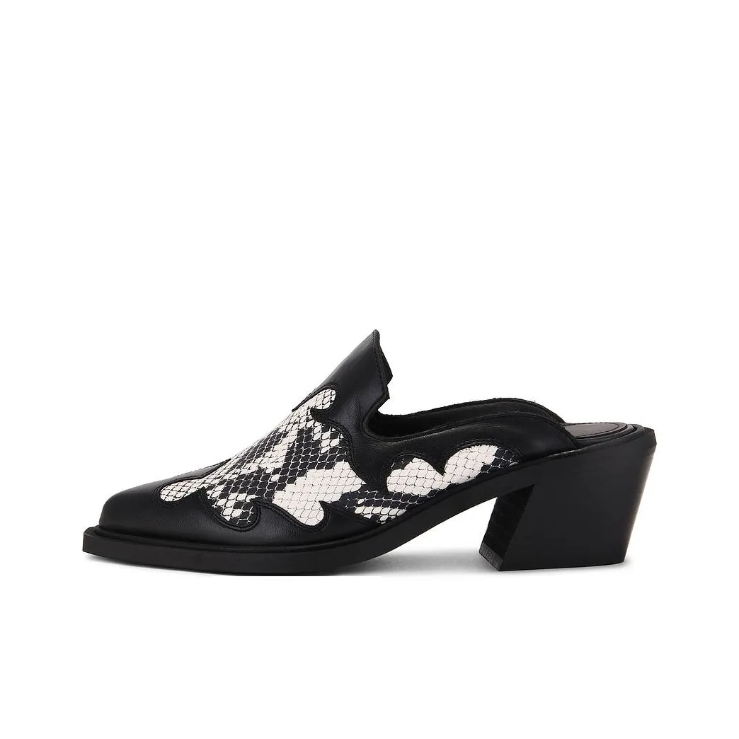 ALOHAS Wrap toe Slippers Women's Black White