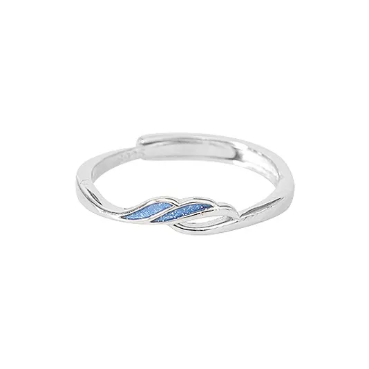 Floating Joy 925 Sterling Silver Oil Drip Rings Unisex Niche Trendy
