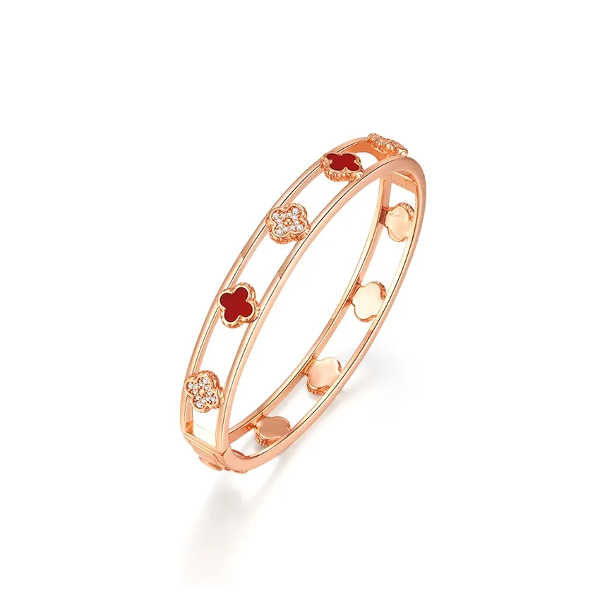 Ji Zhi S925 Silver Bangles Women's Rose Gold