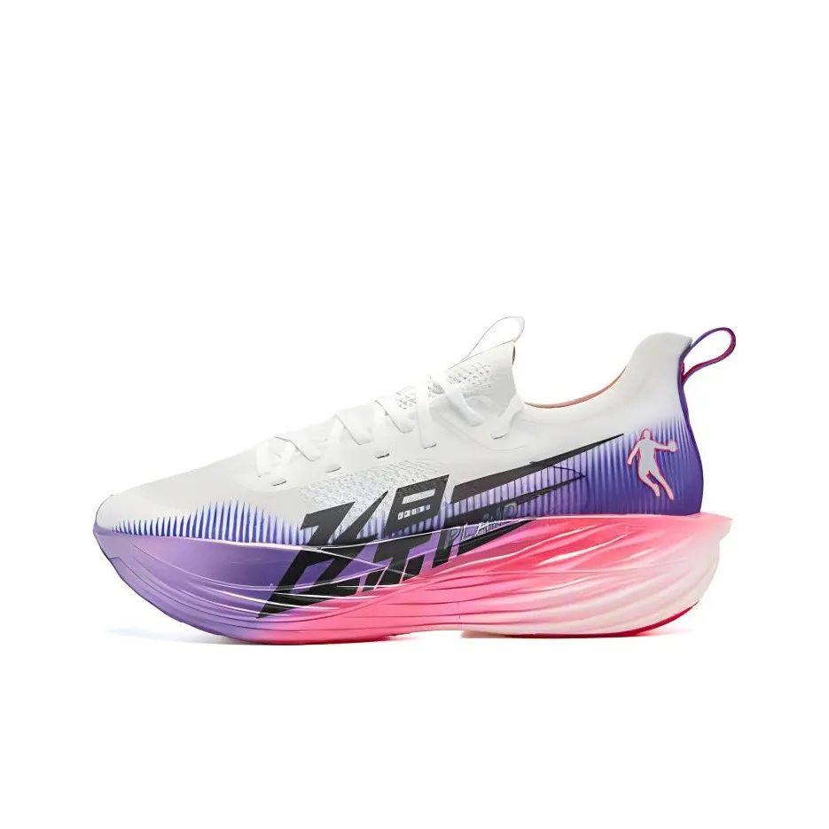 QIAODAN Flying Shadow PLAID 1,5 Беговые кроссовки Низкий верх Белый фиолетовый Мужской