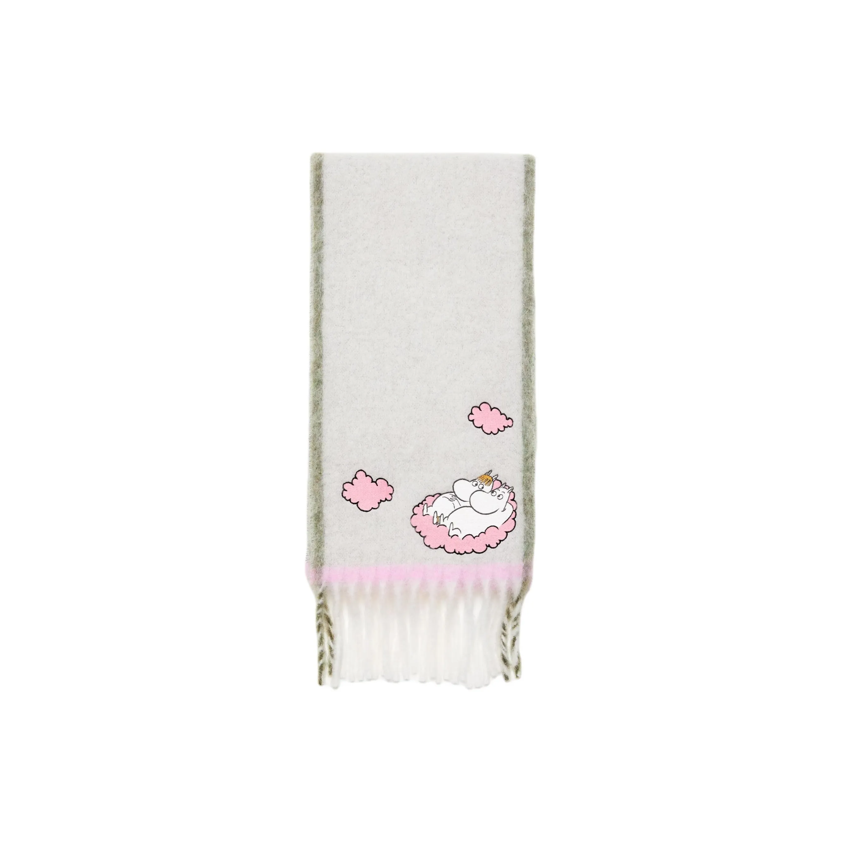 Acne Studios Alpaca Wool Nylon Mohair Knit Scarves Women's Light Gray