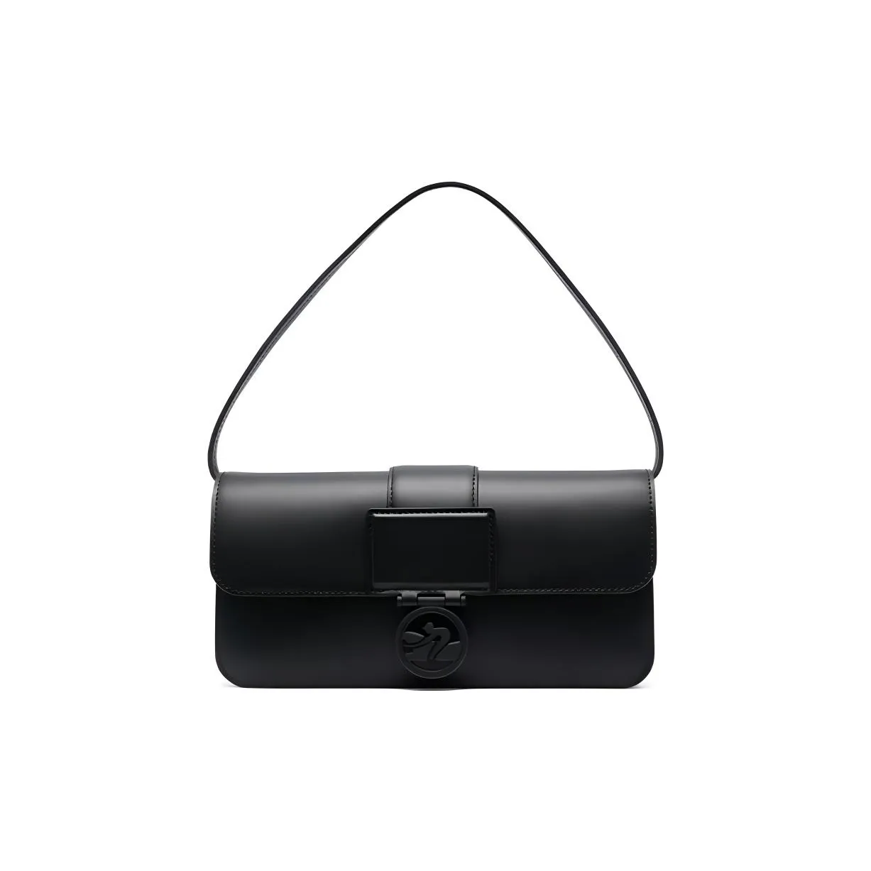 LONGCHAMP Коробка TROT Телячья кожа Сумка-багет Сумка через плечо Средний размер Женская Черная