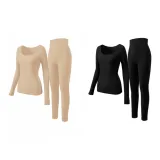 [2 개, 20 Yuan off] 기모 안감 선택 가능, 누드 컬러+잉크 블랙 (적합 대상 -15 to 5℃)