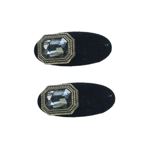 VERENA REINE Fabric Hair Clip Edge Clip Bangs Clip Women's Black