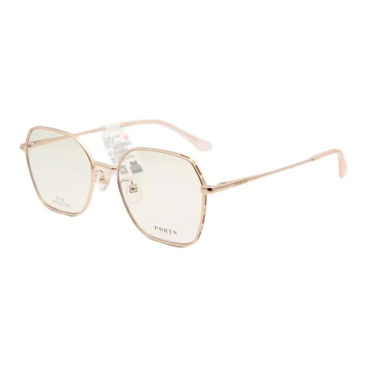 PORTS Титан Нерегулярная форма Оправы для очков Женские Розово-золотой