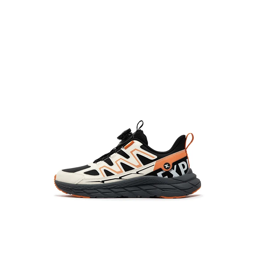 XTEP Non-slip Wear-resistant Shock Absorption Low-Top Kids' Running Shoes Black Oxidized Orange Kids'