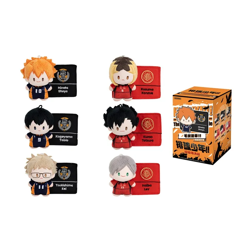 POP MART Коллаборация Haikyuu!! Characters Resonance Trash BATTLE Plush Badge Blind Box Single Mystery Box Целая коробка 6 шт