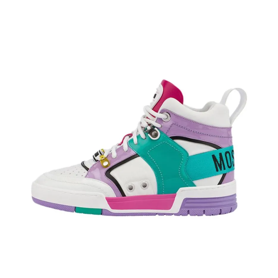 MOSCHINO Streetball Высокие Кроссовки для Скейтбординга Женские Многоцветные