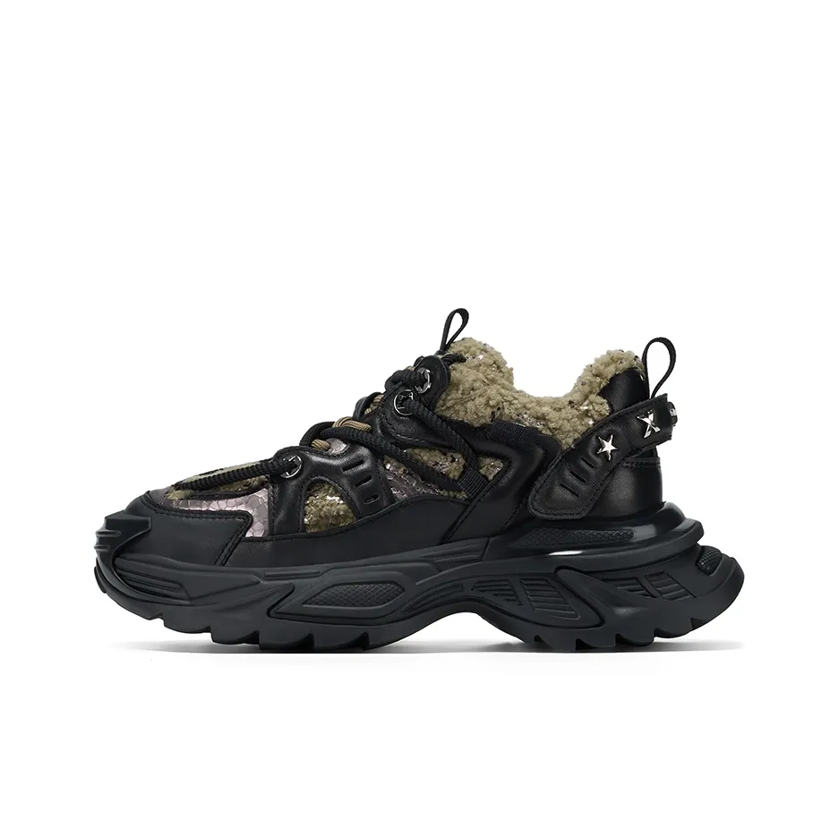 GG CC С флисовой подкладкой массивные кроссовки амортизация противоскользящие устойчивые к истиранию покрытие