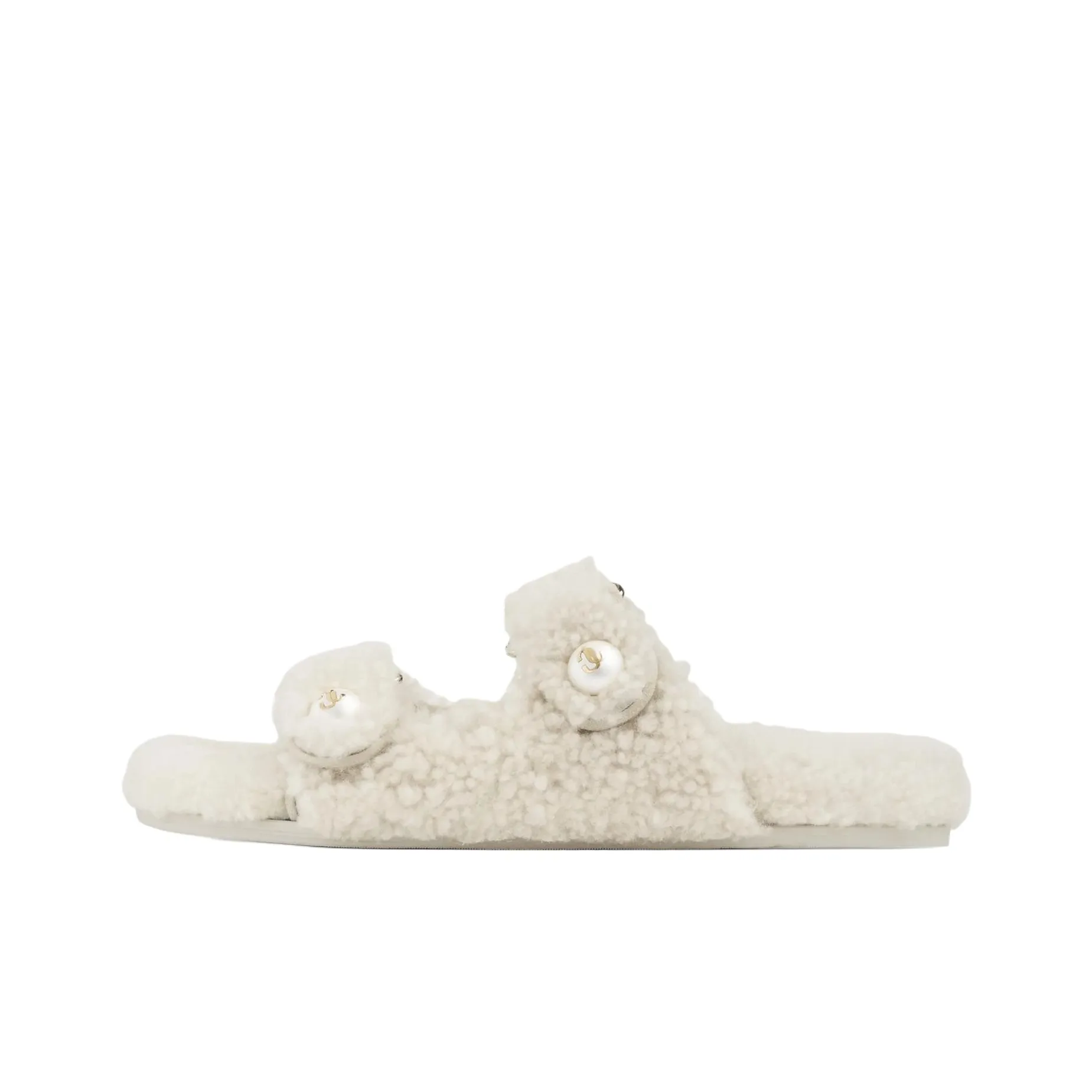 Jimmy Choo Fayence Slide Slippers Women's Ecru