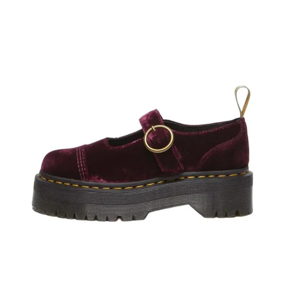 Dr.Martens ADDINA Платформа Mary Jane 5cm Женские Туфли Вишнево-красный