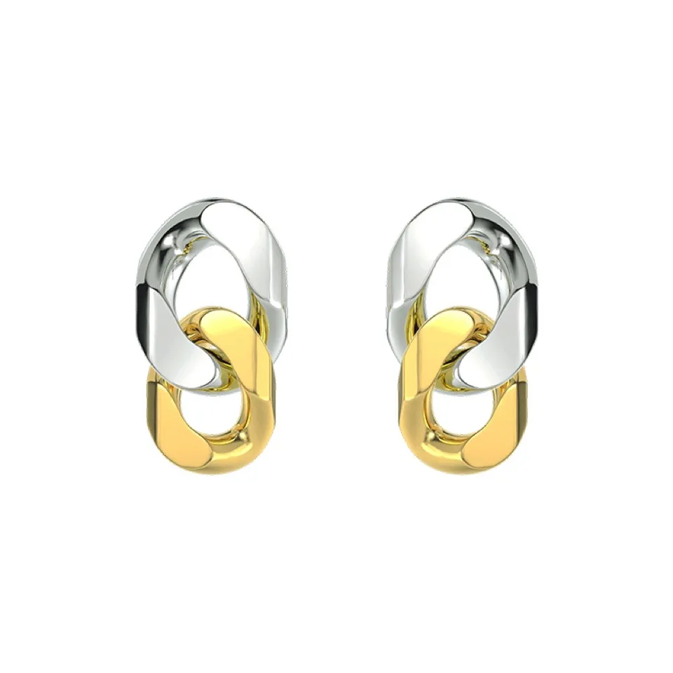 Mistova JEWELRY Copper Multicolor Chain Hoop Stud Earrings Women's