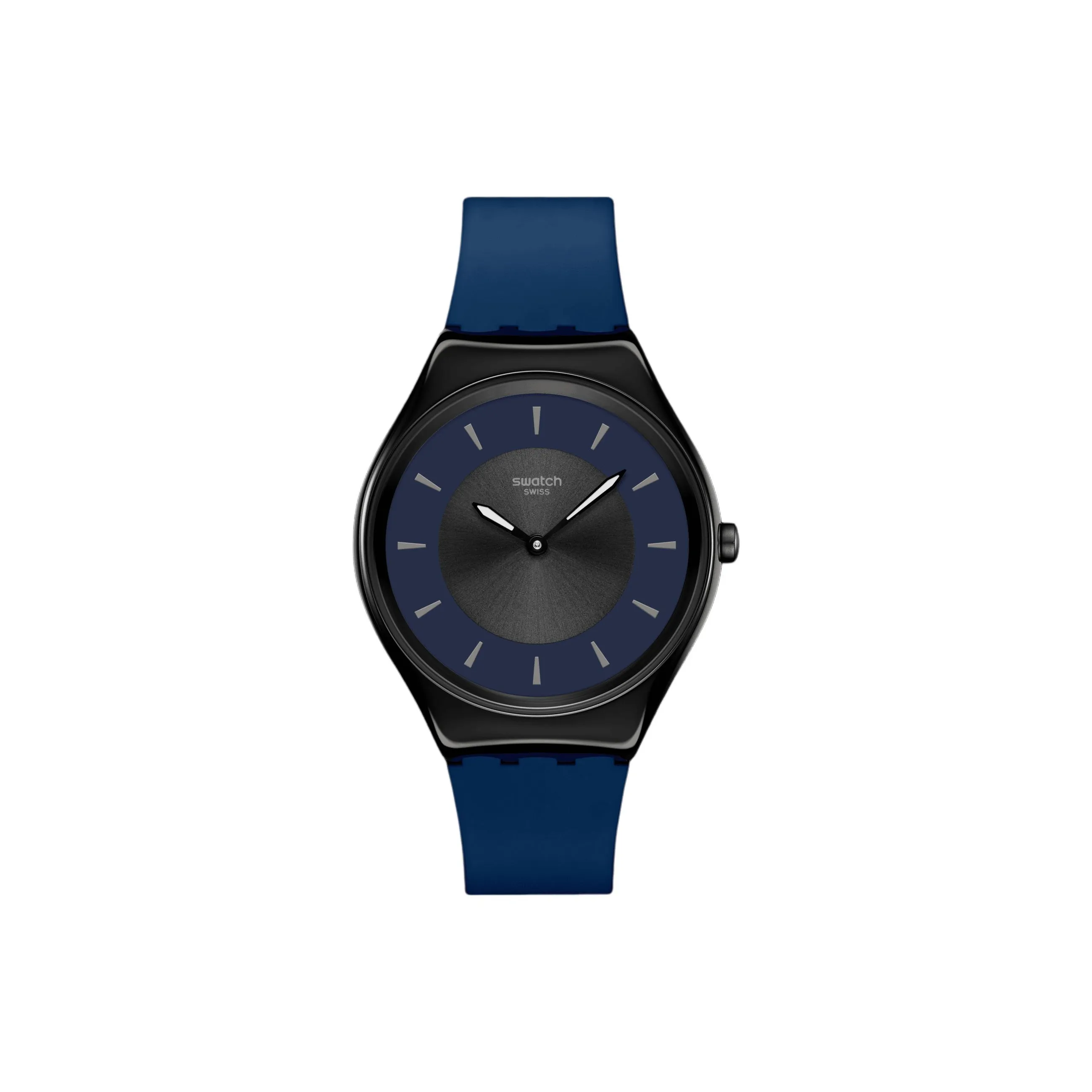 Swatch Essentials Collection Кварцевый механизм Унисекс Часы 38 мм Синий циферблат Корпус из нержавеющей стали Силиконовый ремешок