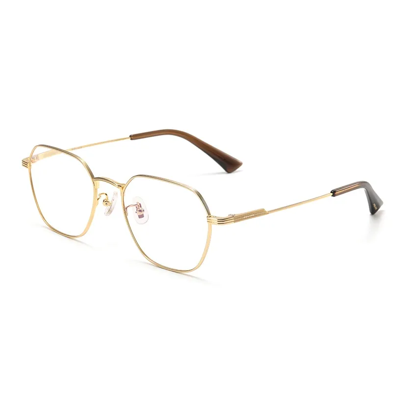 Police Титан Квадратные Оправы для Очков Унисекс Золотые