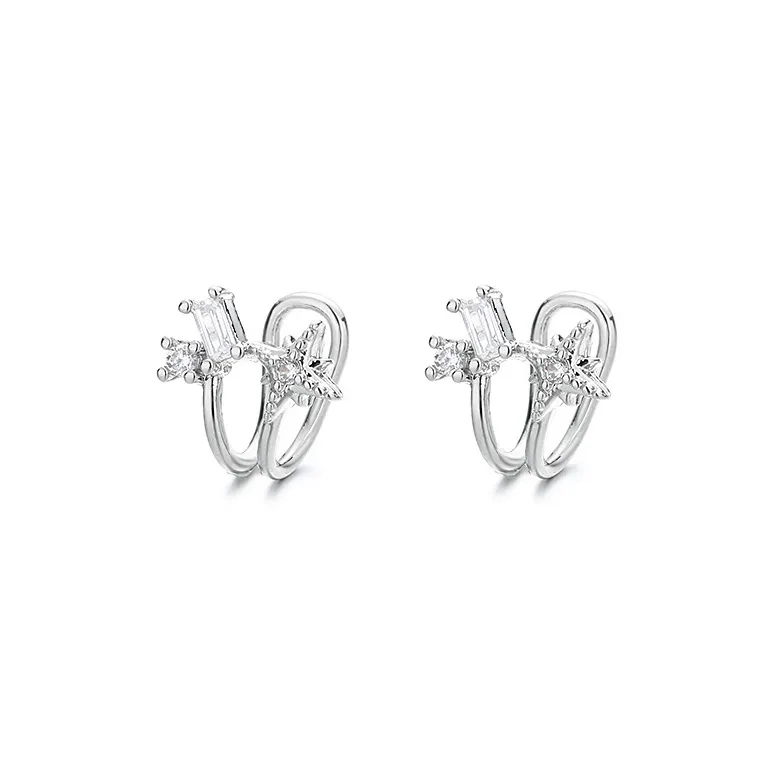 QIANFANGDAHUANGYE Zircon Clip On Earrings Unisex