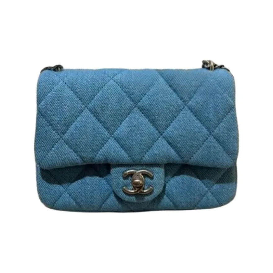 CHANEL Denim Chain Bag, Crossbody Bag, Shoulder Bag Mini Women's Blue