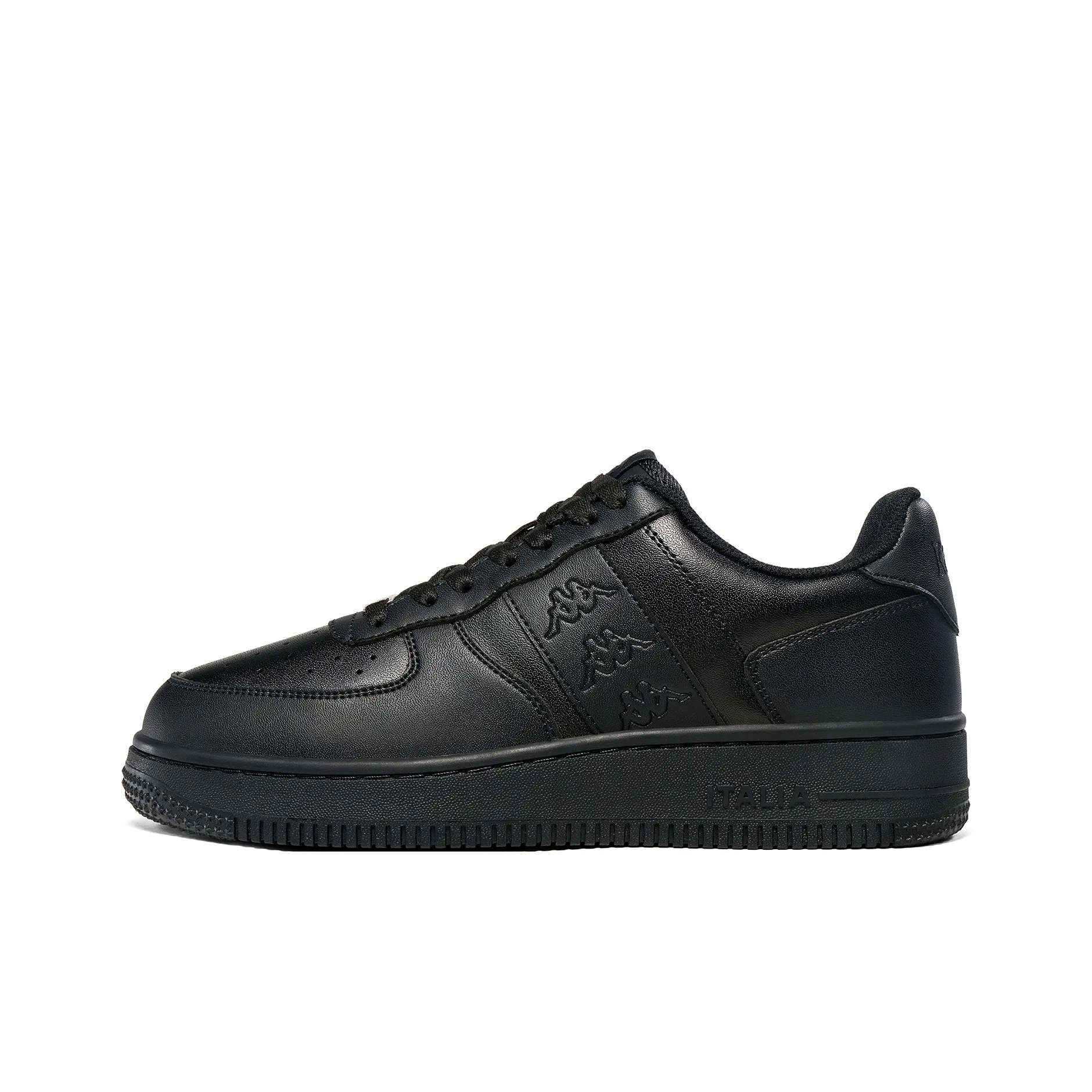 Kappa Lightweight Wear Resistant And Slip Resistant Low Top Skateboard Shoes Unisex Black