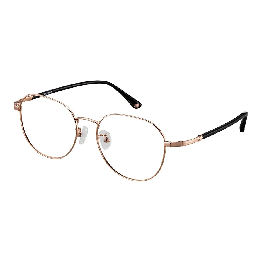 Police Нержавеющая сталь Круглые Оправы для очков Унисекс Розовое золото
