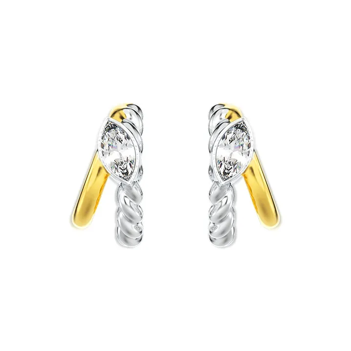 Mistova JEWELRY Gold Plated Copper Knot Colored Stackable Gemstone Earrings Unisex