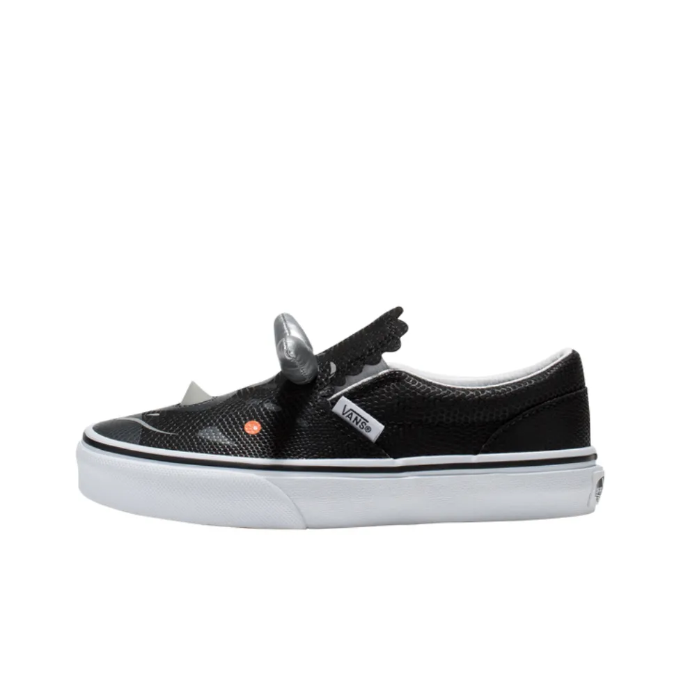 Vans Slip on Low Top Kids' Skateboarding Shoes Black/White Teenagers