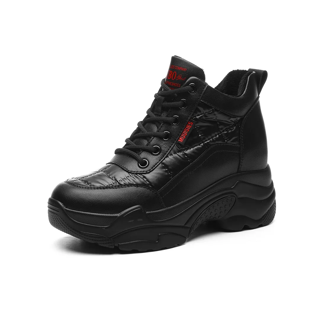 Golden Silk Rabbit Высокий Топ Толстая Подошва Кроссовки Женские