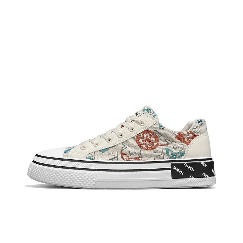 RENBEN Противоскользящие Аbrasion-resistant Низкие Кеды Унисекс Бежевые