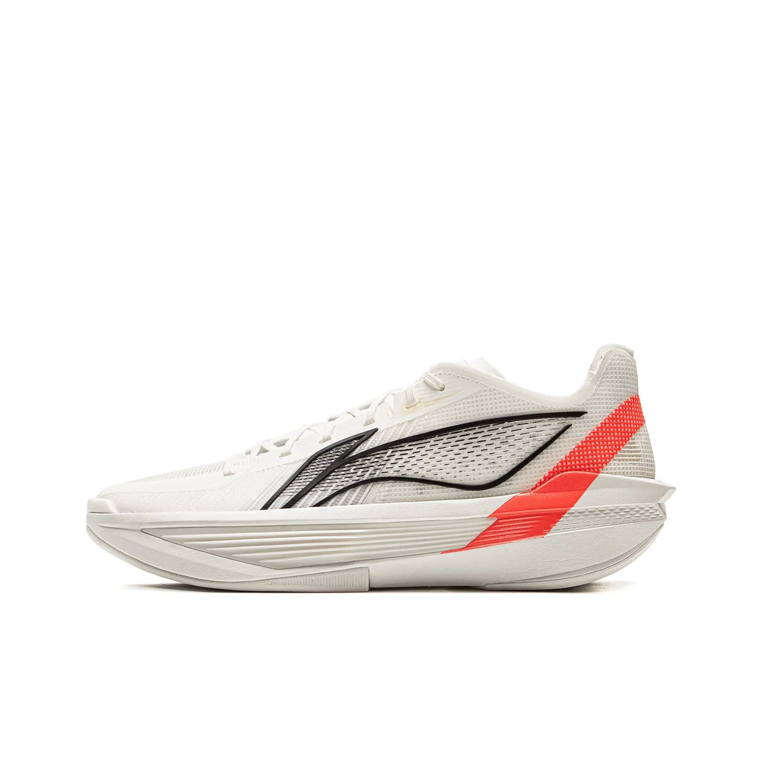 LiNing ULTRALIGHT Cushioning, Slip Resistant, Abrasion Resistant, Rebound Grip Low Top Basketball Shoes Men's White