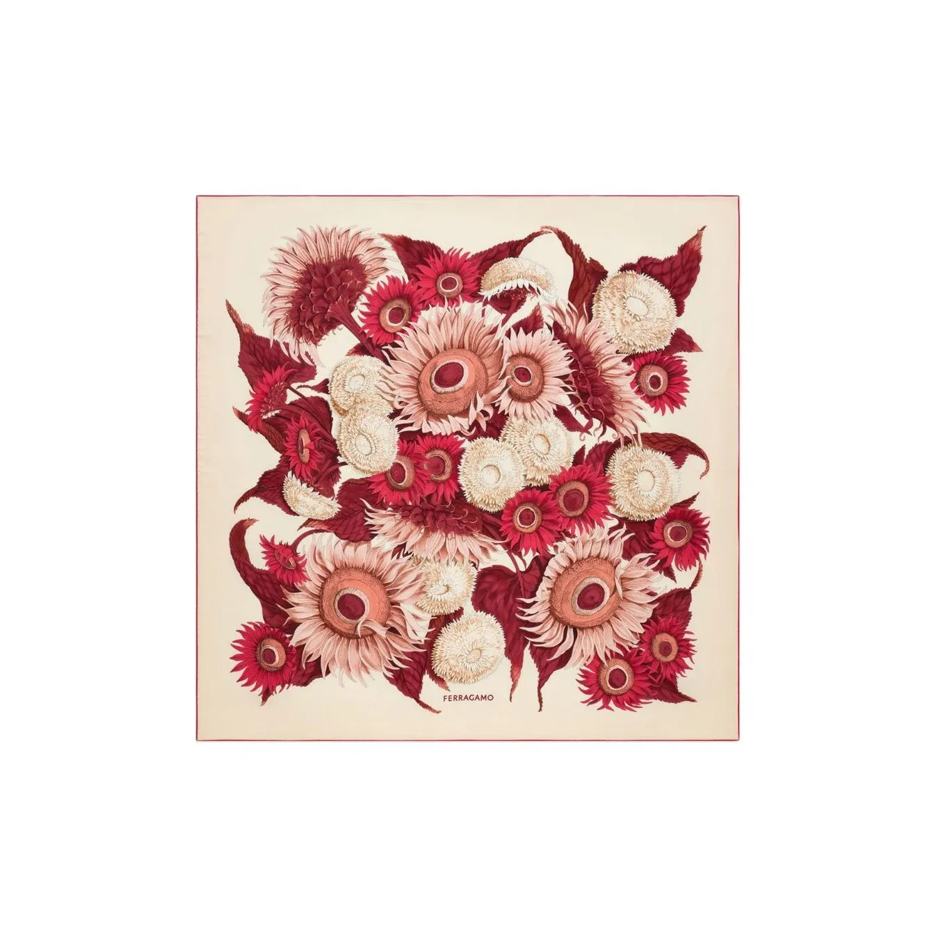 FERRAGAMO Шелковые шарфы Женские Бургунди