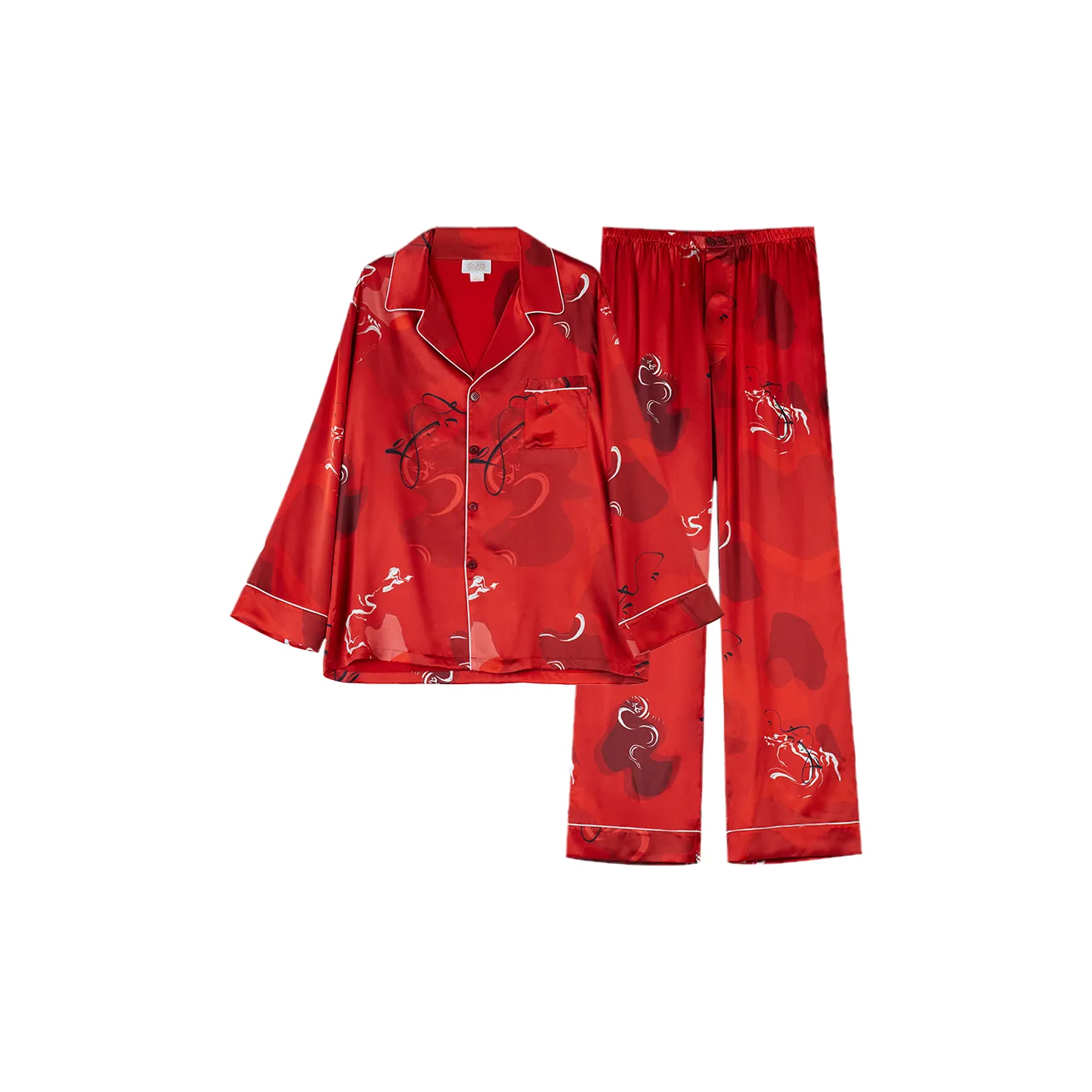 SILKISS Красный комплект пижам для мужчин бренд Serpent серия Dance