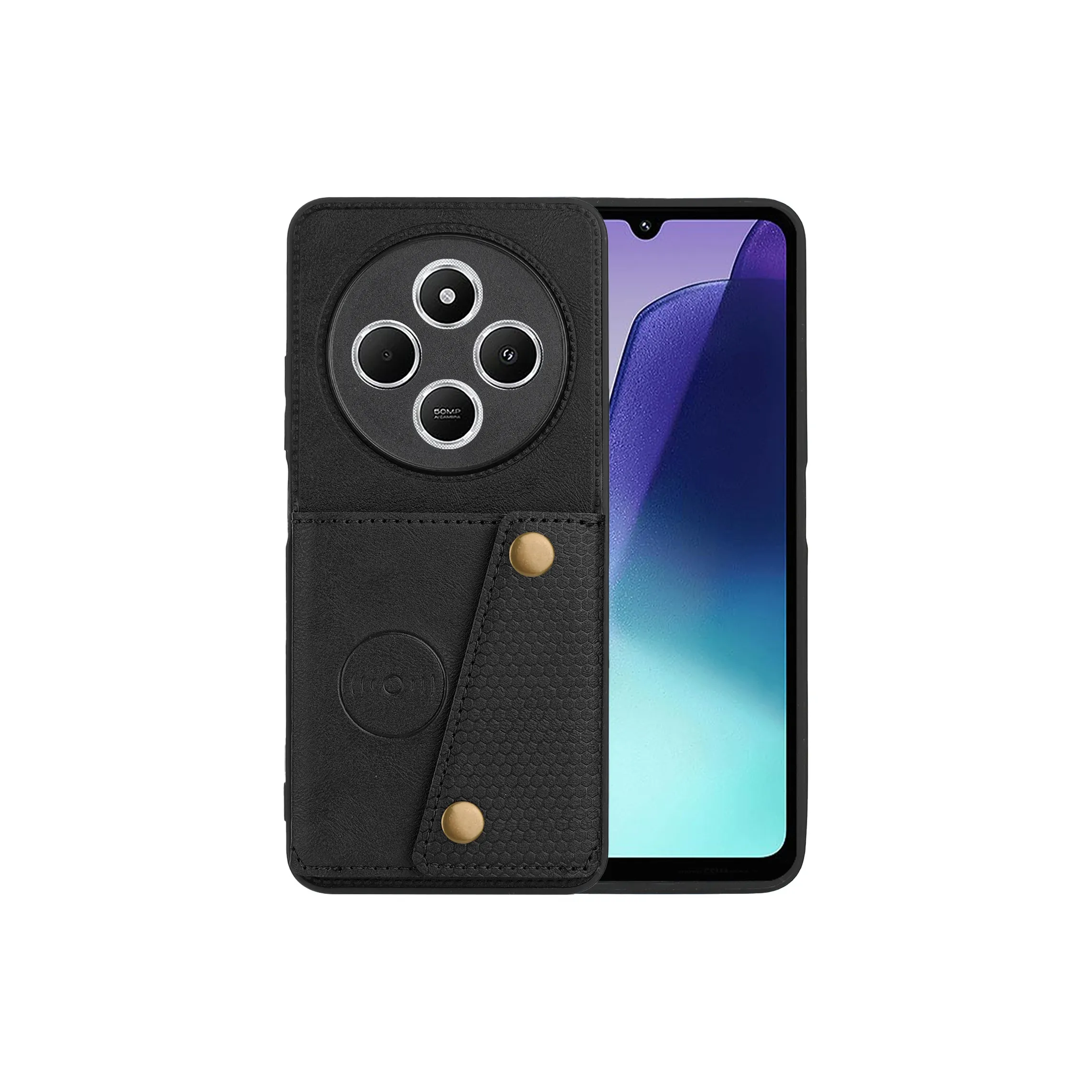 ZHUOJI Double Buckle Card Wallet Material Phone Cases Compatibility Redmi Note 14/Redmi Note 14 Pro+/Note 14 Pro