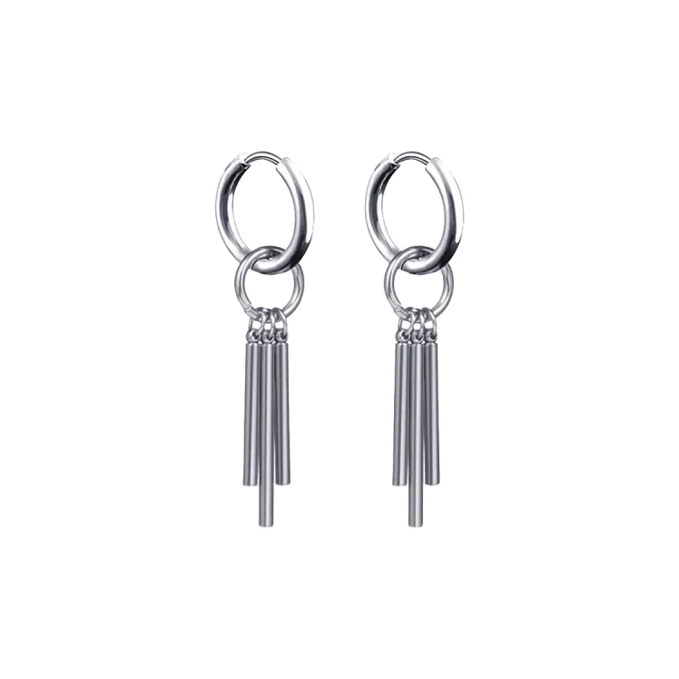 BKBU 925 Sterling Silver Needle Titanium Steel Earrings Unisex