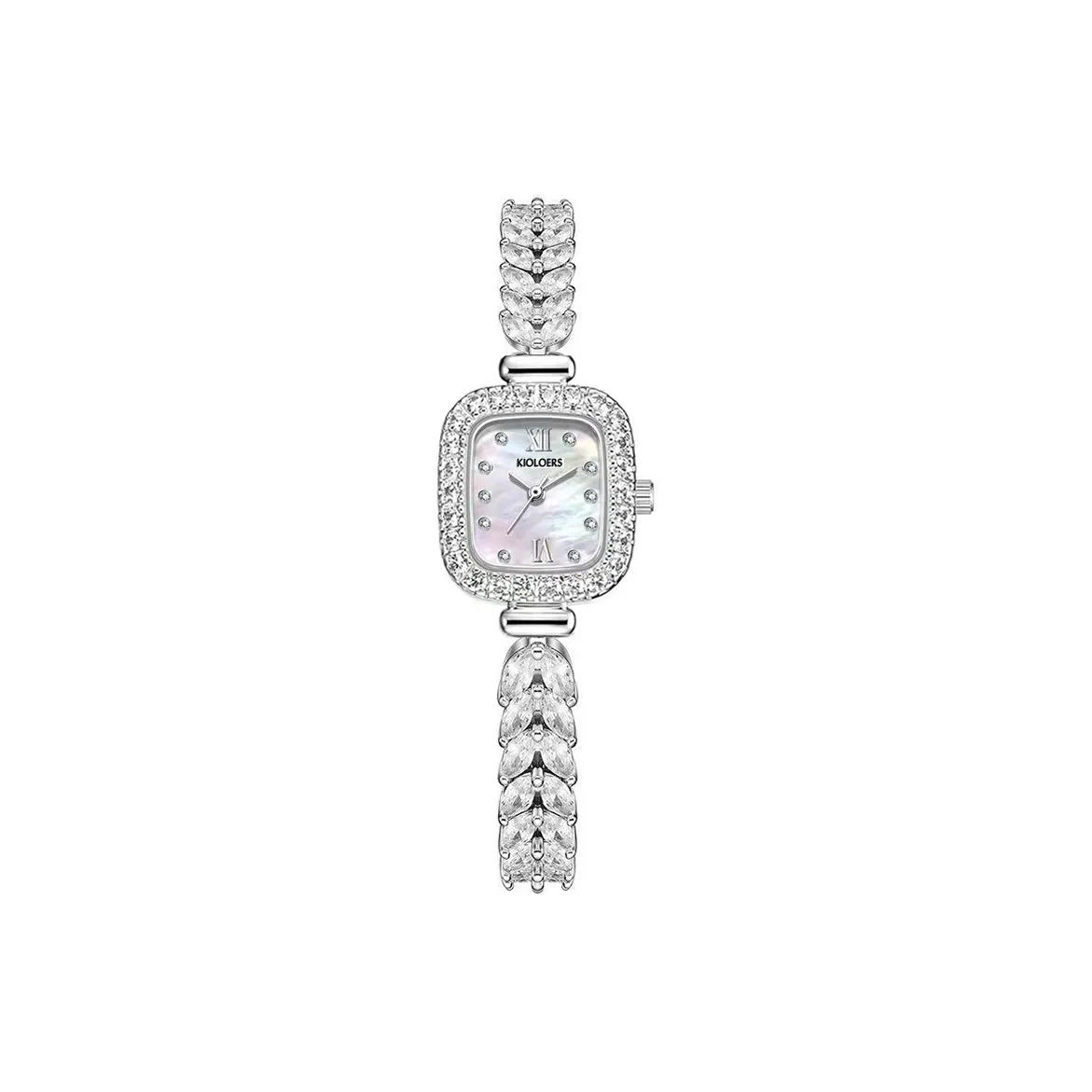 KIOLOERS SHINE Full Diamond Mermaid Браслет и Набор Часов Кварцевый механизм Сплав Ремешок Часы Женские Белый Циферблат