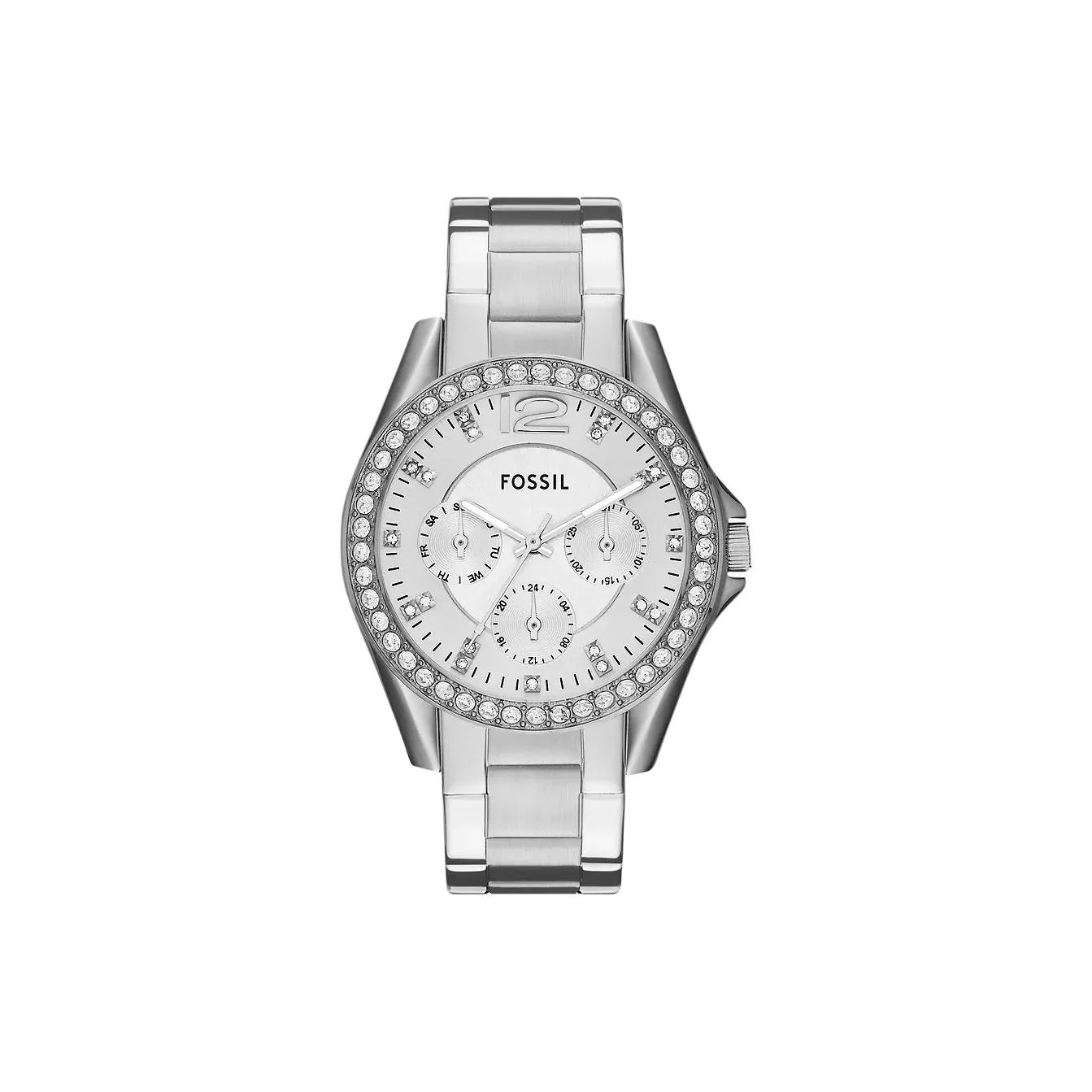 FOSSIL Наручные часы Кварцевый механизм Нержавеющая сталь Ремешок 38 мм Белый циферблат Женские часы