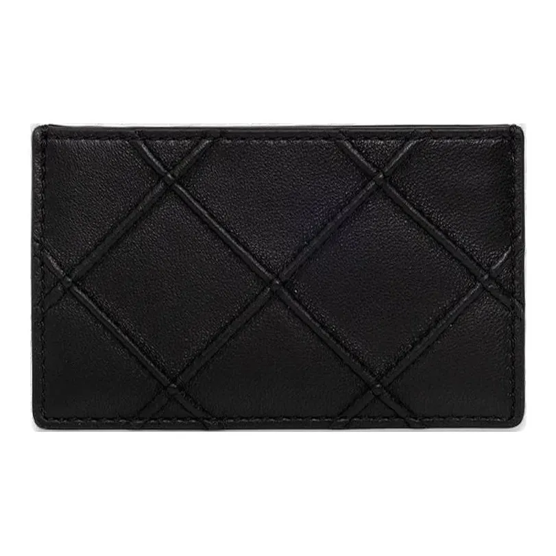 TORY BURCH Smooth Cow Leather Card Holder, Coin Purse Women's Black