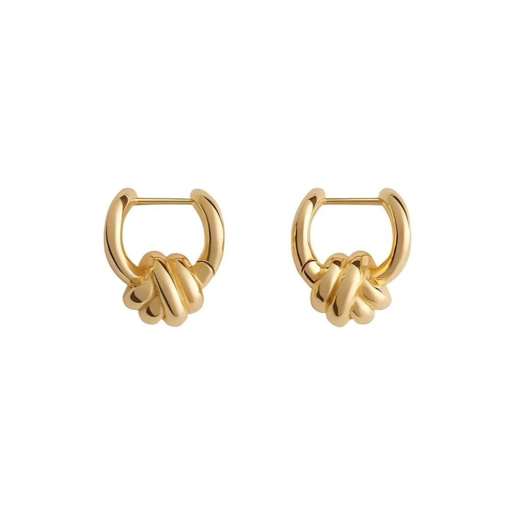 Bottega Veneta 925 Sterling Silver Earrings Women's Gold