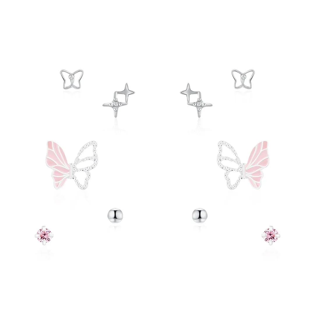 ZANC S925 Silver Earring Post Stud Earrings Women's