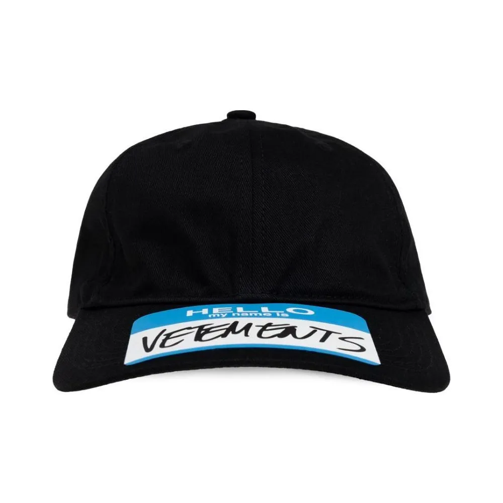 Vetements Хлопок Бейсболки Женские Черные